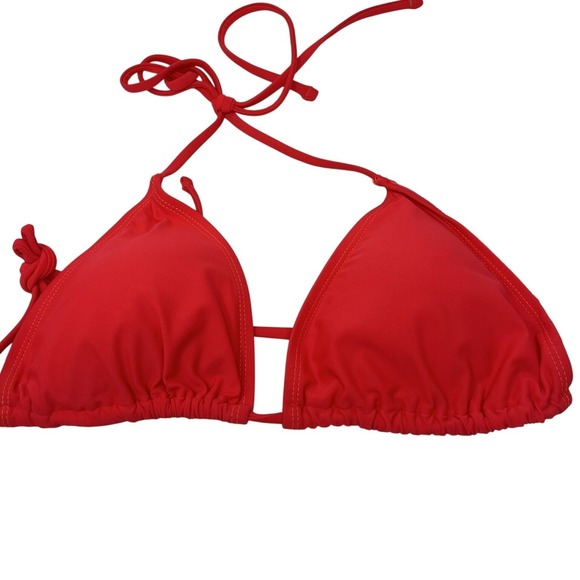 Fashion Nova Other - Fashion Nova Sasha Bikini Top Womens L Neon Coral Triangle Swimwear Padded NWT